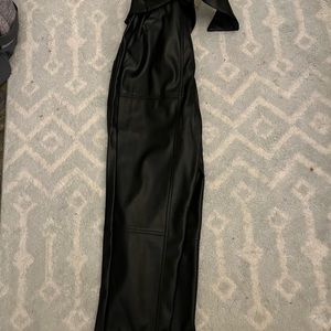 Faux leather Tie waist pant